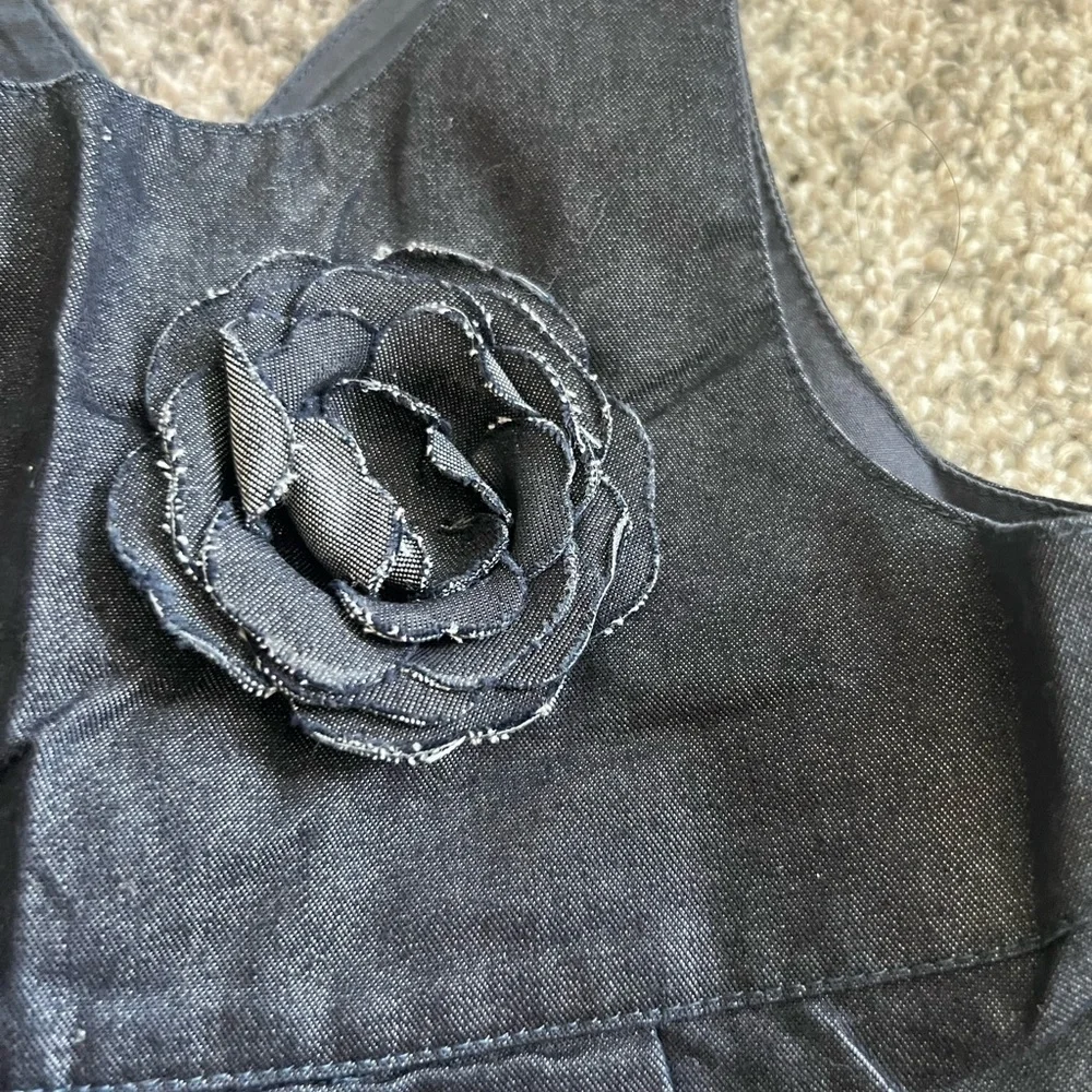 NWOT! Baby Gap Girls 6-12 Months Dark Wash Chambray Pleated Sleeveless Dress